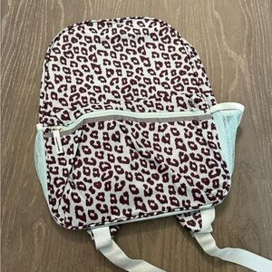 Leopard Print Backpack with White Accents